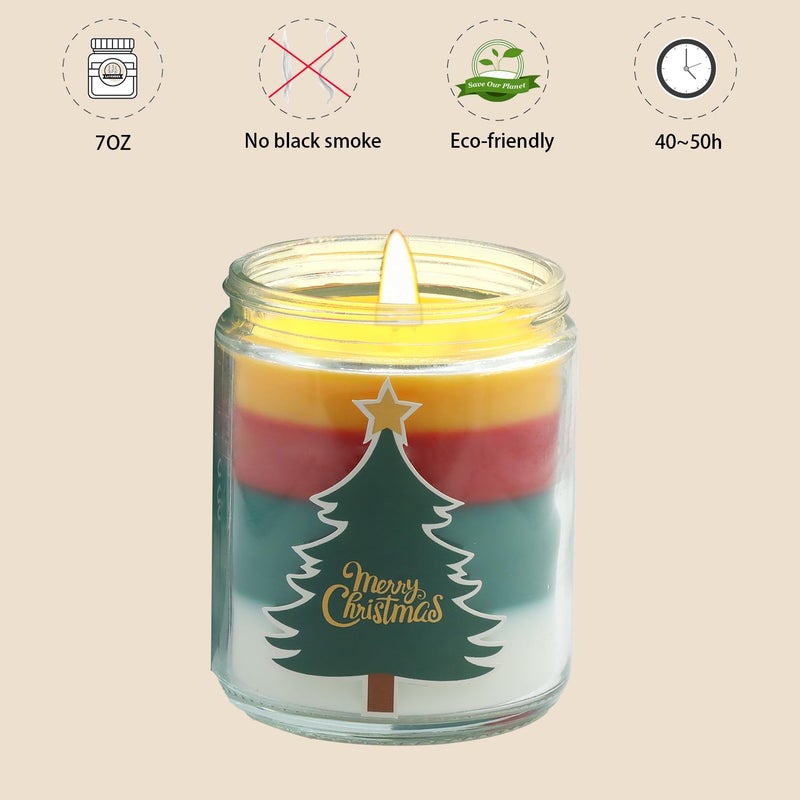 Lihome Christmas Candles - Christmas Gifts for Women  Aromatherapy Candle for Home Scented  Natural Soy Wax Fir Scented Candles - Image 2